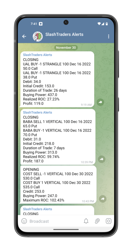 telegram mobile trade alerts